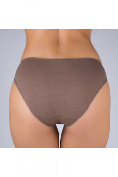 Трусы из хлопкового трикотажа с кружевной отделкой и коричневым цветом Verally 1064-2 перец - фото 3