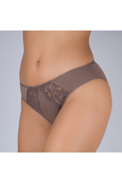 Трусы из хлопкового трикотажа с кружевной отделкой и коричневым цветом Verally 1064-2 перец - фото 2
