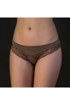 Коричневые трусы из эластичного трикотажа и хлопка Verally 1066-2 перец - фото 1