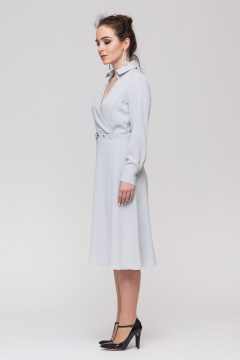 Платье миди с приталенным силуэтом и V-образным вырезом Domna 472(164) серый - фото 2