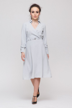 Платье миди с приталенным силуэтом и V-образным вырезом Domna 472(164) серый - фото 3