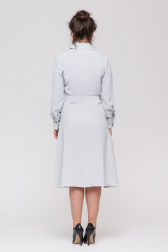 Платье миди с приталенным силуэтом и V-образным вырезом Domna 472(164) серый - фото 4