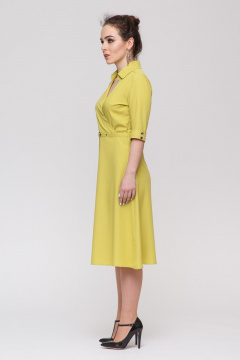 Платье миди с расклешенной юбкой и поясом Domna 474(164) лимонный - фото 4