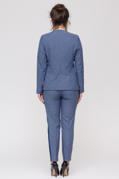 Синий костюм из вискозы с зауженными брюками и приталенным жакетом Domna 16043(170) - фото 5