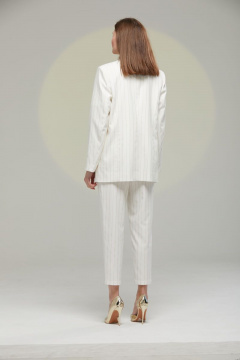Комбинированный костюм из вискозы: брюки и жакет Luna 044 молоко - фото 4