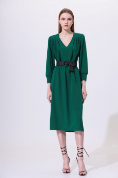 Зеленое платье с кокетками, сборками и резинками Орхидея 1133 зеленый - фото 3