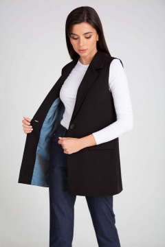 Удлиненный жилет с боковыми карманами и лацканами IVARI 204 черный - фото 3