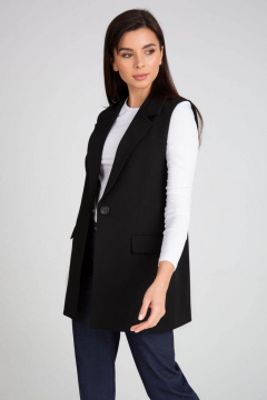Удлиненный жилет с боковыми карманами и лацканами IVARI 204 черный - фото 2