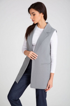 Длинный жилет с рельефами и однобортной застежкой IVARI 204 гусиная_лапка - фото 1
