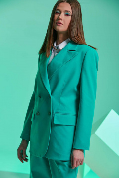 Брюки, жакет Andina 904-2 бирюза - фото 3