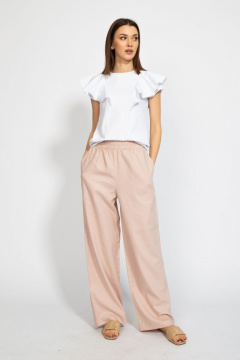 Джемпер приталенный с воланами из хлопкового трикотажа Kivviwear 4080.01 - фото 3