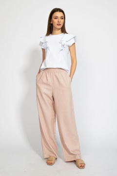 Джемпер приталенный с воланами из хлопкового трикотажа Kivviwear 4080.01 - фото 2