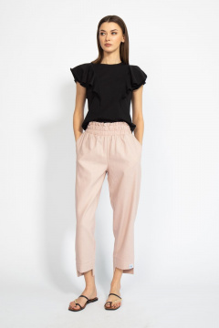 Джемпер приталенный с воланами из хлопкового трикотажа Kivviwear 4080.04 - фото 4