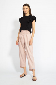 Джемпер приталенный с воланами из хлопкового трикотажа Kivviwear 4080.04 - фото 3