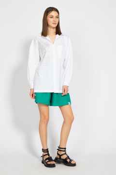 Леновая рубашка свободного кроя с накладным карманом Kivviwear 4070.02 - фото 5