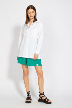 Леновая рубашка свободного кроя с накладным карманом Kivviwear 4070.02 - фото 3