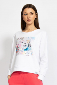 Джемпер короткий с логотипом BALANCE из трикотажного футера Kivviwear 4078.01 - фото 1