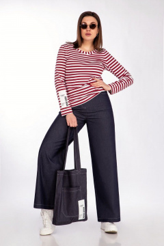 Джинсовые брюки-джоггеры с декором и карманами для casual образа INVITE 2026 темно-синий - фото 1