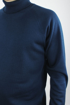 Демисезонный синий мужской свитер с воротником-ложкой Полесье С3070-17 7С1581-Д43 170,176 темно-синее_море - фото 4