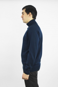 Демисезонный синий мужской свитер с воротником-ложкой Полесье С3070-17 7С1581-Д43 170,176 темно-синее_море - фото 3