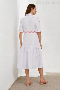 Летнее платье-рубашка из плотного текстиля с принтом Art Ribbon M3638P - фото 3