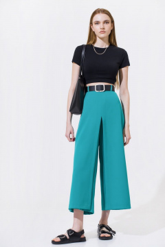 Демисезонный комплект из кроп-топа и кюлотов с шлевками Орхидея 1159 - фото 5