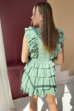 Короткое платье с складками на пуговицах из текстиля PUR PUR 930/3 - фото 3