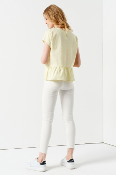 Желтая летняя блуза из хлопка с коротким рукавом Панда 93240w желтый - фото 2