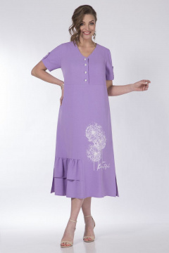 Платье с V-образным вырезом, разрезами и карманами Matini 3.1506 лиловый - фото 4