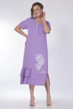 Платье с V-образным вырезом, разрезами и карманами Matini 3.1506 лиловый - фото 3