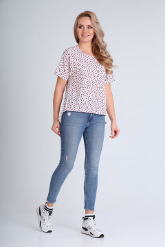 Блуза из вискозы с накладными карманами и разрезами по бокам Modema м.435/3 - фото 4