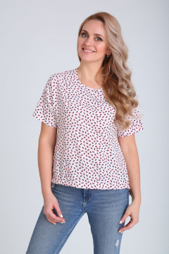 Блуза из вискозы с накладными карманами и разрезами по бокам Modema м.435/3 - фото 1