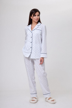 Костюм жакет и миди юбка с разрезом и застежкой на гульфик Anelli 1226 белый - фото 3