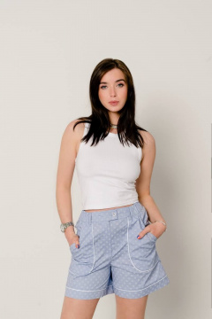 Шорты из хлопкового текстиля с кантами на каждый день JRSy 2134 - фото 1