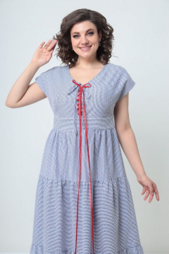 Платье приталенное с воланами и отрезным лифом Solomeya Lux 916 - фото 3