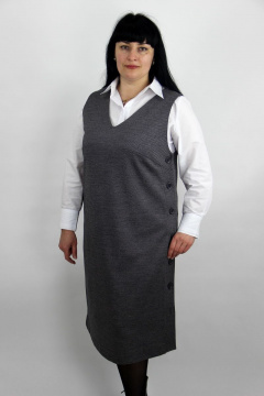 Сарафан асимметричный прямой из шерсти на каждый день Полесье С4408-21 1С1342-Д43 164 антрацит - фото 1