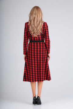 Деловое платье с вырезом и потайной молнией Gamma Gracia 428 красный-черная-молния - фото 2