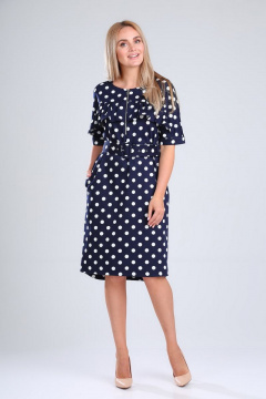 Платье Gamma Gracia 457 темно-синий-белый-горох - фото 4