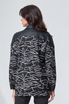 Блуза с экокожей и классическими карманами Angelina & Сo 695 - фото 3