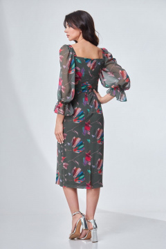 Платье приталенного силуэта с принтом и разрезом Angelina & Сo 698 - фото 2