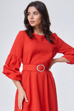 Платье со сборками и поясом из шифона с принтом Angelina & Сo 701 - фото 5