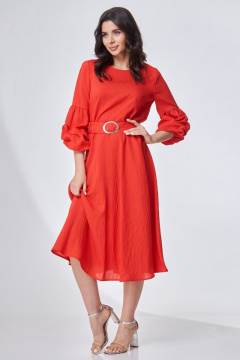 Платье со сборками и поясом из шифона с принтом Angelina & Сo 701 - фото 3