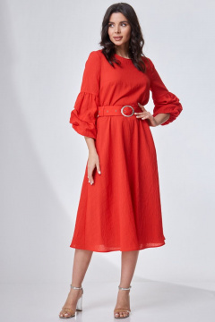 Платье со сборками и поясом из шифона с принтом Angelina & Сo 701 - фото 1