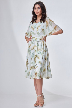 Платье из шифона с поясом и расклешенной юбкой Angelina & Сo 703 - фото 4