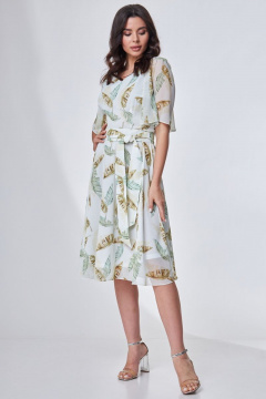 Платье из шифона с поясом и расклешенной юбкой Angelina & Сo 703 - фото 1