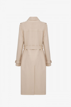 Плащ демисезонный белый хлопковый стиль Elema 2-12365-1-170 молоко - фото 3