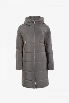 Зеленое пальто на каждый день из плащёвой ткани Elema 5-10815-2-170 хаки - фото 1