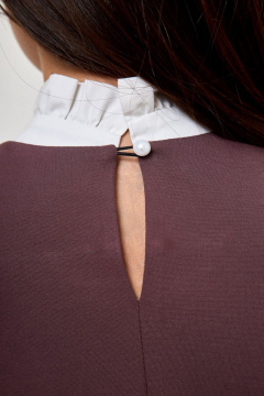 Коричневая блузка-трансформер из текстиля с манжетами Anelli 604 коричневый - фото 4