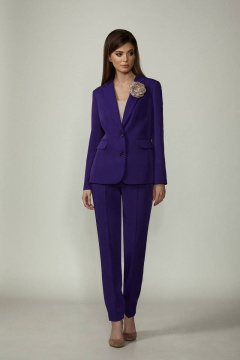 Классический брючный костюм жакет и брюки приталенный Rosheli 1084 - фото 1
