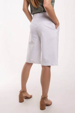 Шорты летние из хлопка с защипами и кокетками Madech 20161 белый - фото 3